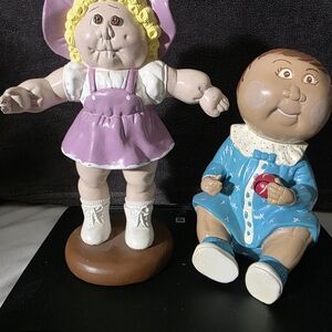 Porcelin Cabbage Patch Kid Doll Set - Pink and Blue Collectors